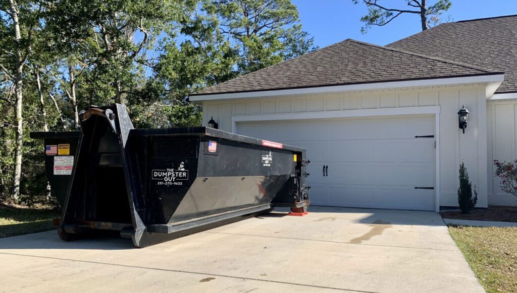 10 Yard Dumpster in Driveway